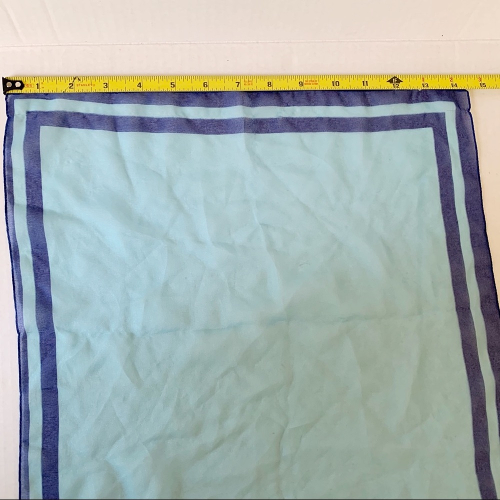5/$25 Sheer square blue stripe scarf - Picture 3 of 9